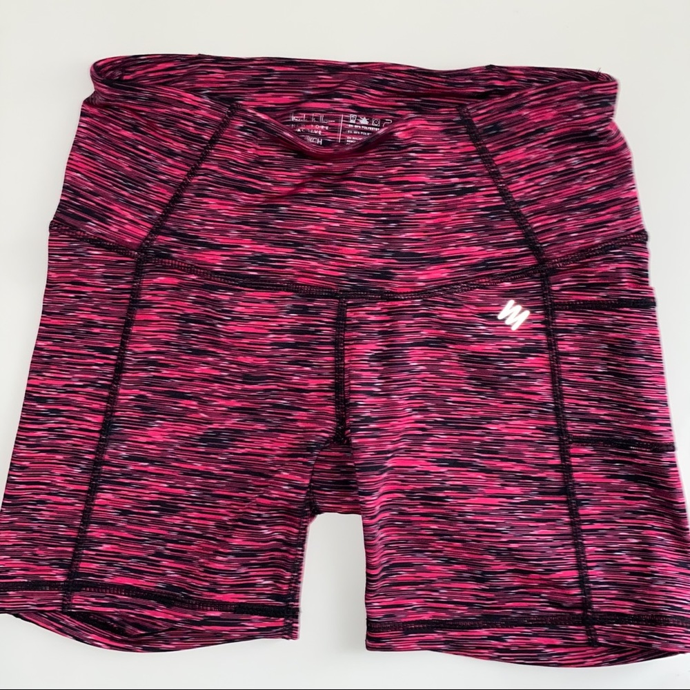 Black and pink spandex short biking shorts